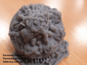A detailed SLA 3D-printed model on Formlabs Form 3+ using Grey Resin
