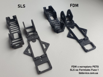 Comparison of SLS 3D printing from Formlabs Fuse 1 and FDM with PETG material by 3DDevice.