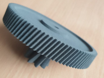 A customized SLS 3D-printed helical gear for industrial application by 3DDevice.