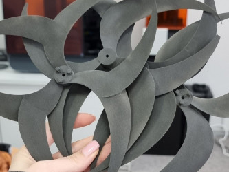 SLS 3D printed drone propellers for a customized drone project.