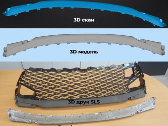 Кейс: 3D-сканирование бампера автомобиля, создание 3D-модели для печати, 3D-печать SLS