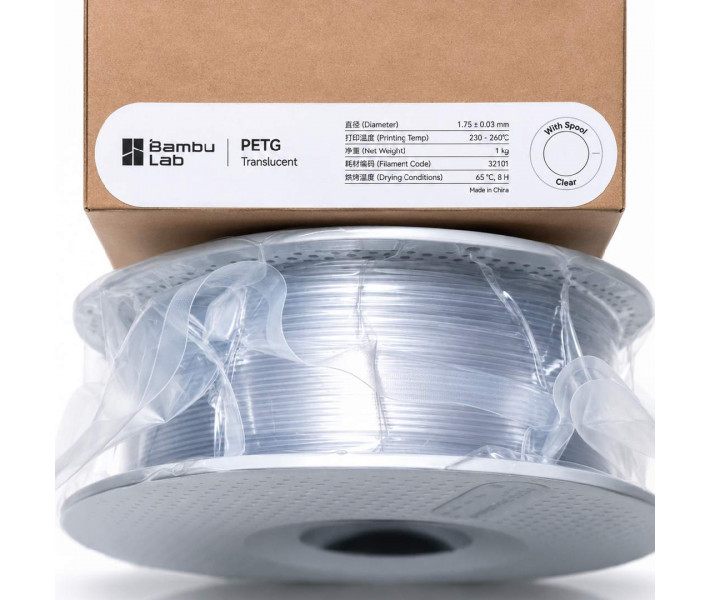 PETG filament Bambu Lab 1.75 mm 1 kg Translucent