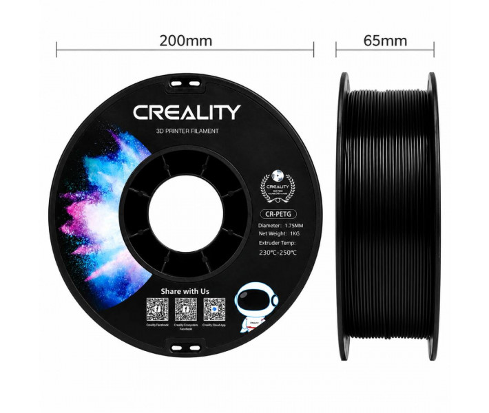 PETG пластик Creality 1.75 мм 1 кг Чорний