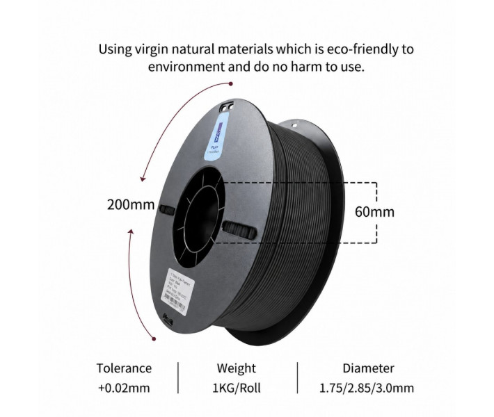 PETG CF пластик Farm 3D 1 кг 1.75 мм Чорний