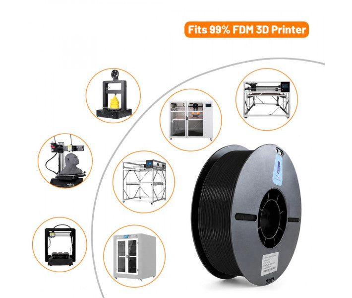 PLA CF10 пластик Farm 3D 1 кг 1.75 мм Чорний
