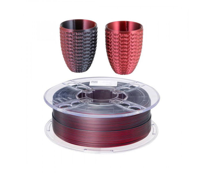 PLA Silk Bi-Color пластик Klema 1 кг 1,75 мм Черный+Красный