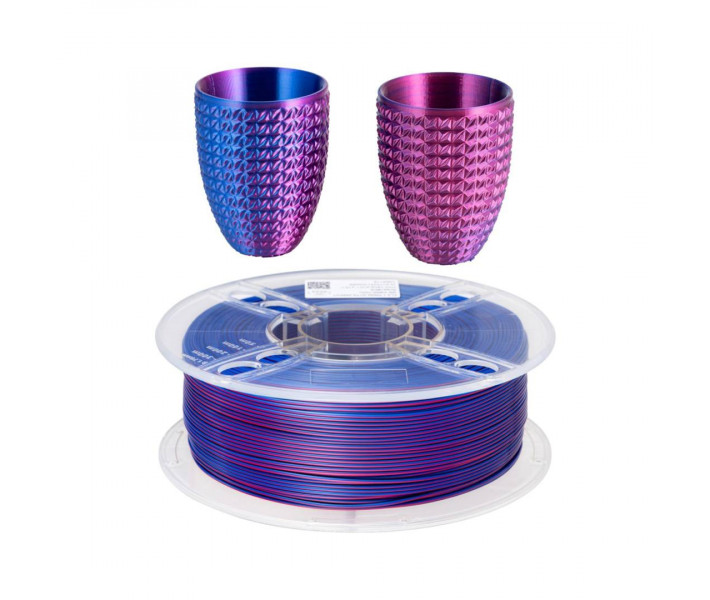 PLA Silk Bi-Color пластик Klema 1 кг 1,75 мм Фиолетовый+Синий