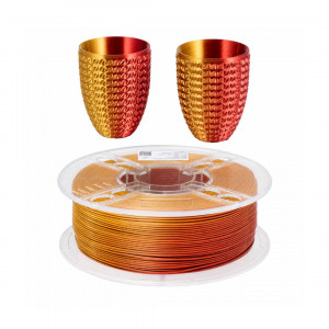 PLA Silk Bi-Color пластик Klema 1 кг 1,75 мм Красный+Золотой