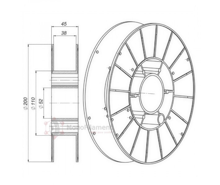 PC пластик MonoFilament 0.75 кг 1.75 мм Натуральный