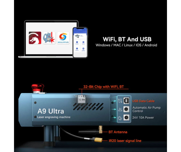 Лазерный гравер SCULPFUN A9 Ultra IR20W