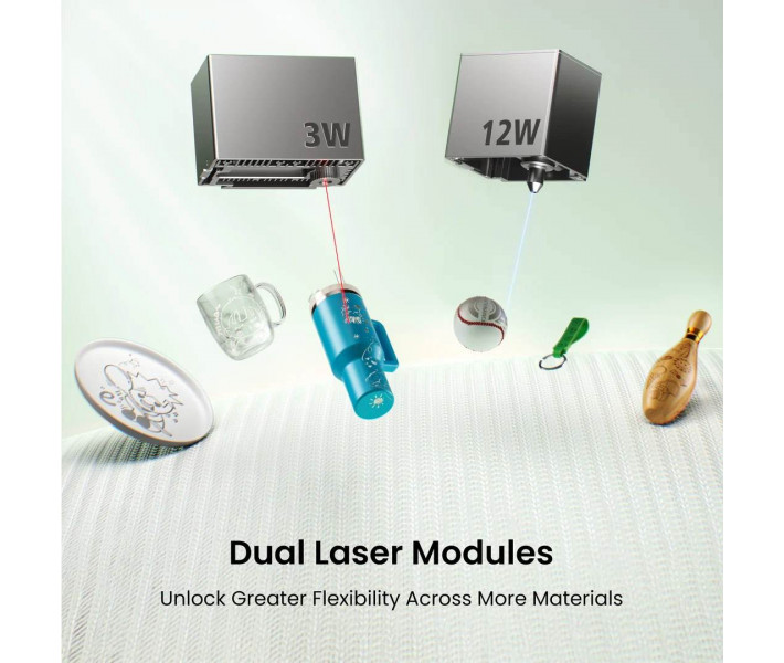 Лазерний гравер-різак Sculpfun E1 Dual 12W Diode + 3W IR