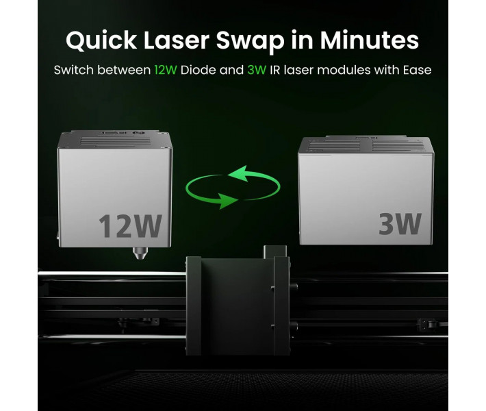 Лазерний гравер-різак Sculpfun E1 Dual 12W Diode + 3W IR