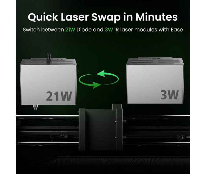 Лазерний гравер-різак Sculpfun E1 Pro Dual 21W Diode + 3W IR