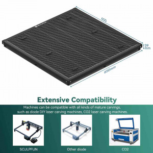 Платформа Sculpfun H3 Honeycomb 600x600 мм з витяжною системою для лазерного різання