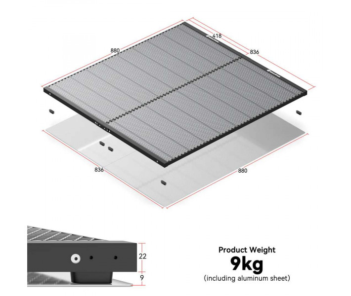 Платформа Sculpfun H4 Honeycomb 840x828 мм з витяжною системою для лазерного різання