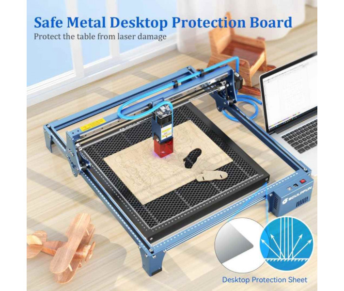 Платформа Sculpfun 350x350 мм с вытяжной системой для лазерной резки