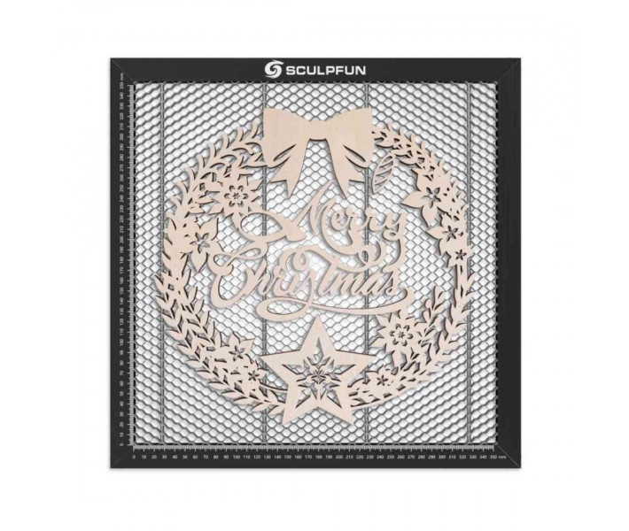 Платформа Sculpfun 350x350 мм с вытяжной системой для лазерной резки