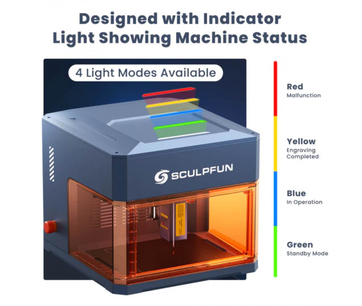 Лазерний гравер Sculpfun iCube Ultra Single Laser 12W