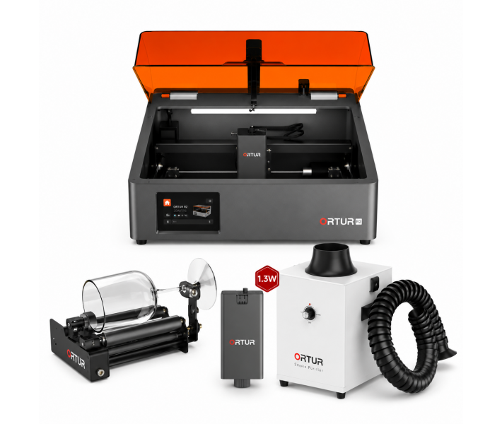 Лазерний гравер-різак ORTUR R2 Smart Dual Laser 20 Вт + 1.3 Вт IR | Повний набір