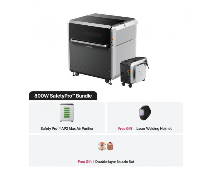 Лазерний зварювач та ЧПУ-різак xTool MetalFab 800W Safety Pro Bundle
