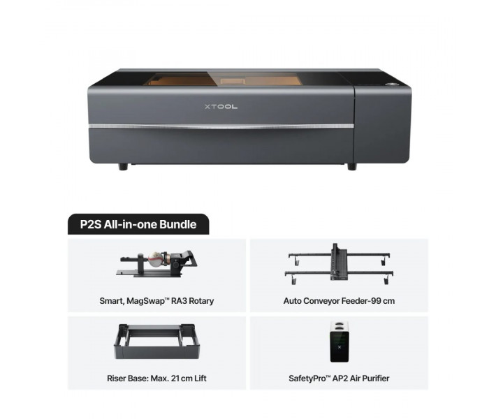 xTool P2S All-in-One Bundle – Комплект для лазерного гравіювання та різання