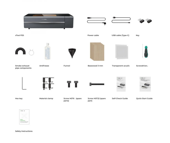 xTool P2S All-in-One Bundle – Комплект для лазерного гравіювання та різання