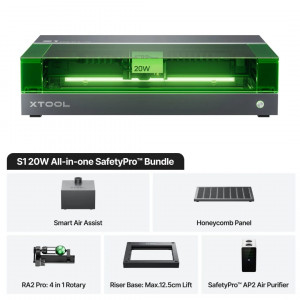 xTool S1 20W All-in-One SafetyPro Bundle – Complete laser engraving kit