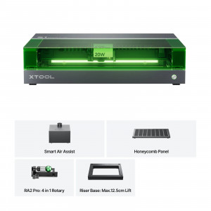xTool S1 20W Rotary – Enclosed diode laser Engraver and Cutter with a Rotor