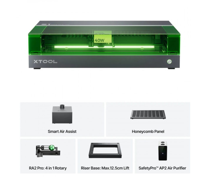 xTool S1 40W Dark All in one Kit Class I – Набір Все в одному