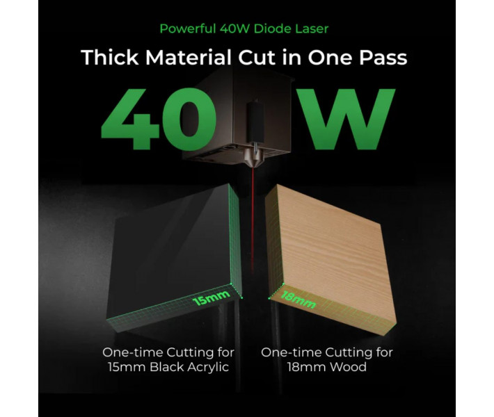 xTool S1 40W Rotary – Закритий діодний лазерний гравер-різак з ротором