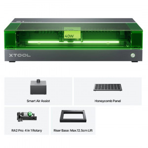 xTool S1 40W Rotary – Закритий діодний лазерний гравер-різак з ротором