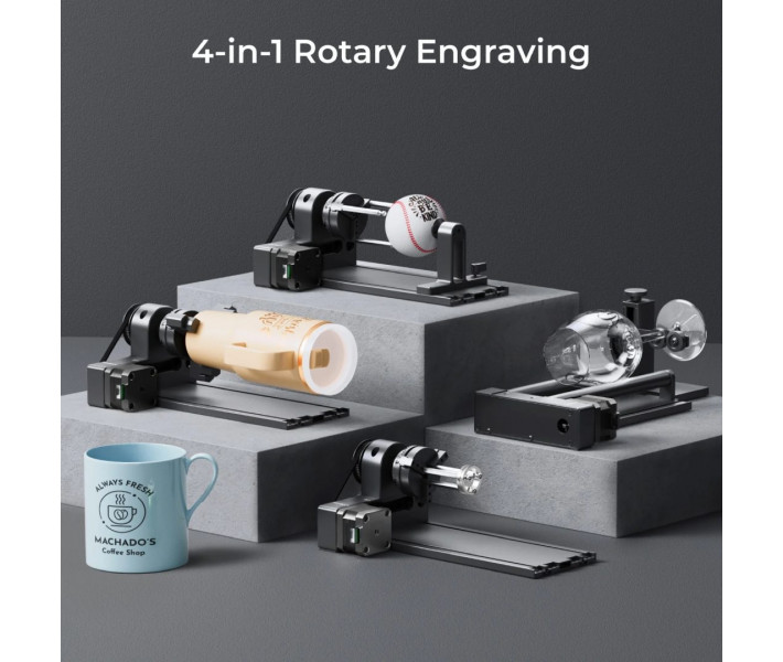 xTool S1 40W Rotary – Закритий діодний лазерний гравер-різак з ротором