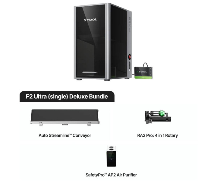 xTool F2 Ultra гравер з 1 лазером | Deluxe Bundle