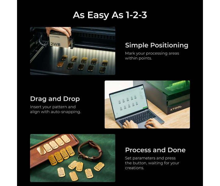 xTool S1 20W Лазерний гравіювальний станок | Dark Basic
