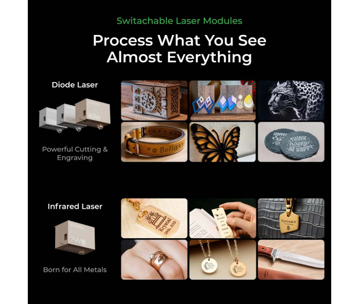 xTool S1 20W Лазерний гравіювальний станок | Dark Basic