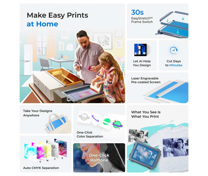Трафаретний принтер xTool Screen Printer | Базовий комплект