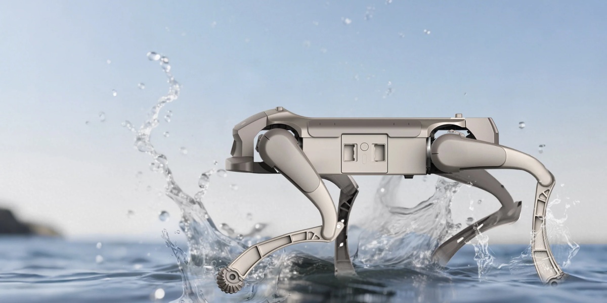 AgiBot D1 Ultra під час руху у воді
