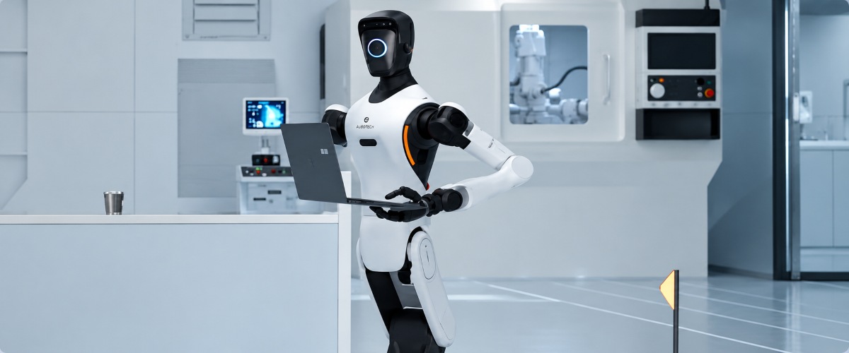 Робот-гуманоїд AgiBot G2 у робочому середовищі