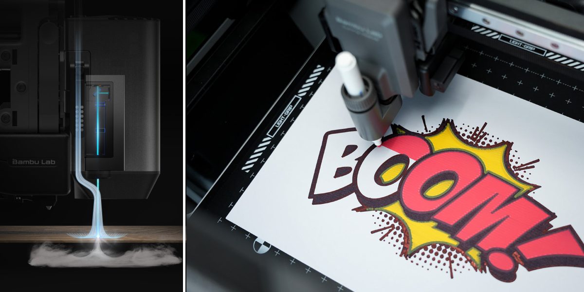 Safe laser engraver-cutter 3D printer Bambu Lab