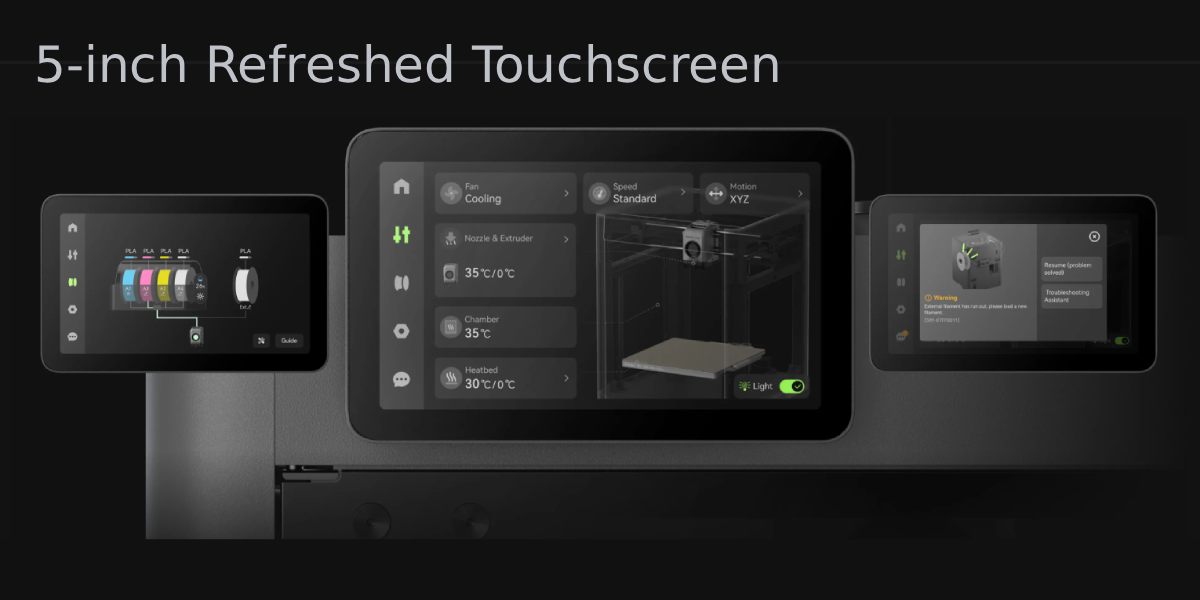 3D принтер Bambu Lab P2S: сенсорный экран 5"