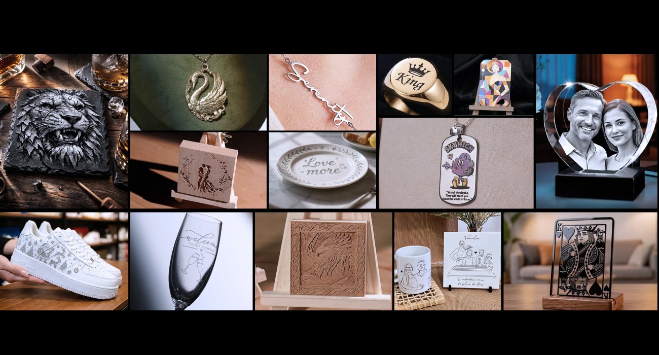 Examples of Creality Falcon T1 Engraving and Cutting on Various Materials