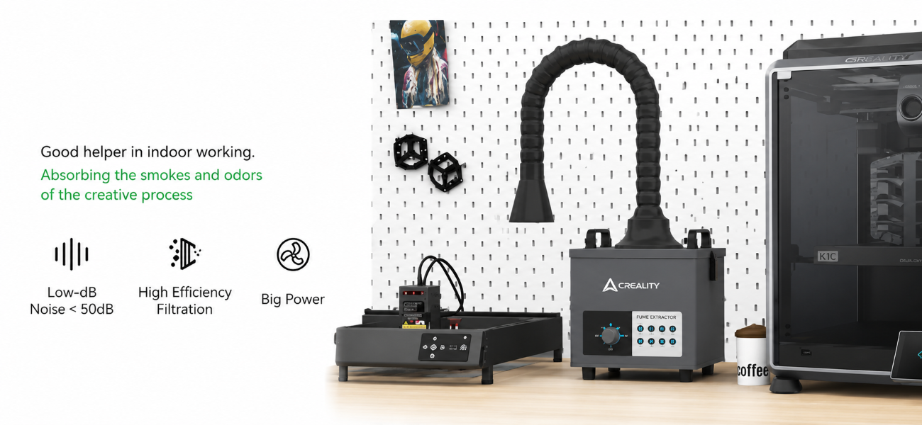 Creality Fume Extractor з повітропроводом та аксесуарами для очищення диму