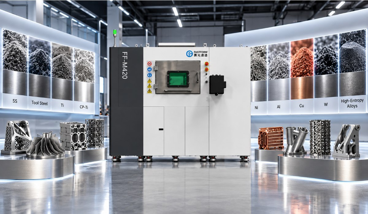 Metals and alloys for SLM printing on FastForm FF-M420