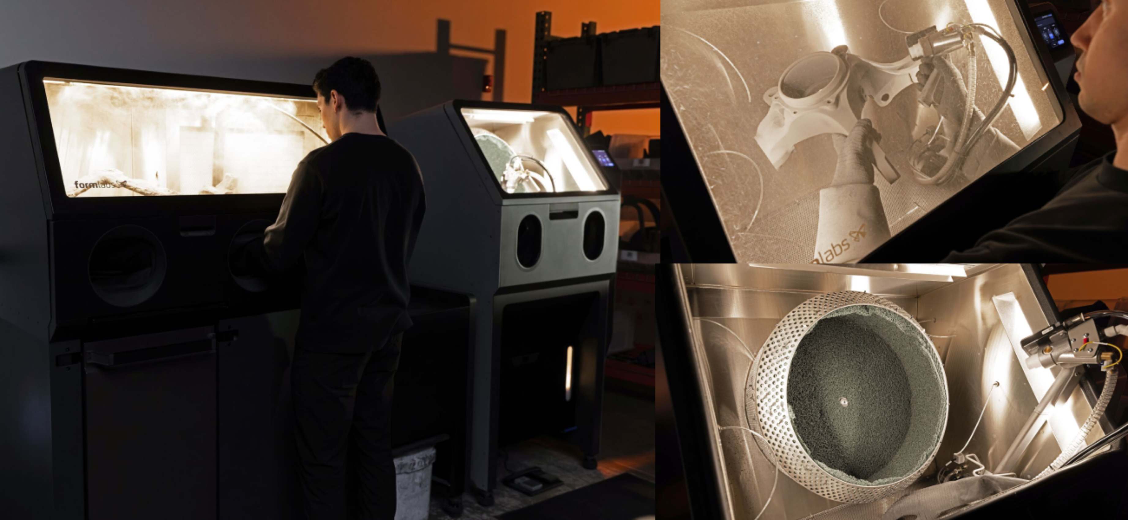 Formlabs Fuse X1 рабочий процесс с Fuse Sift для очистки SLS-деталей