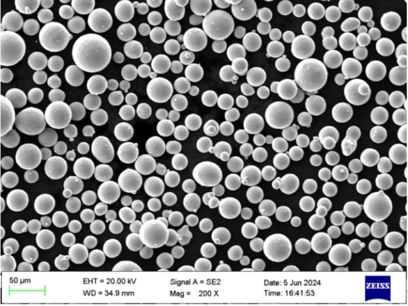 Мікроскопічний знімок частинок титанового сплаву IMT TC4 (аналог Ti6Al4V) фракції 15–53 мкм, що демонструє високу сферичність порошку для 3D-друку