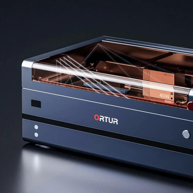 Safe viewing cover filtering laser light on the ORTUR H20.