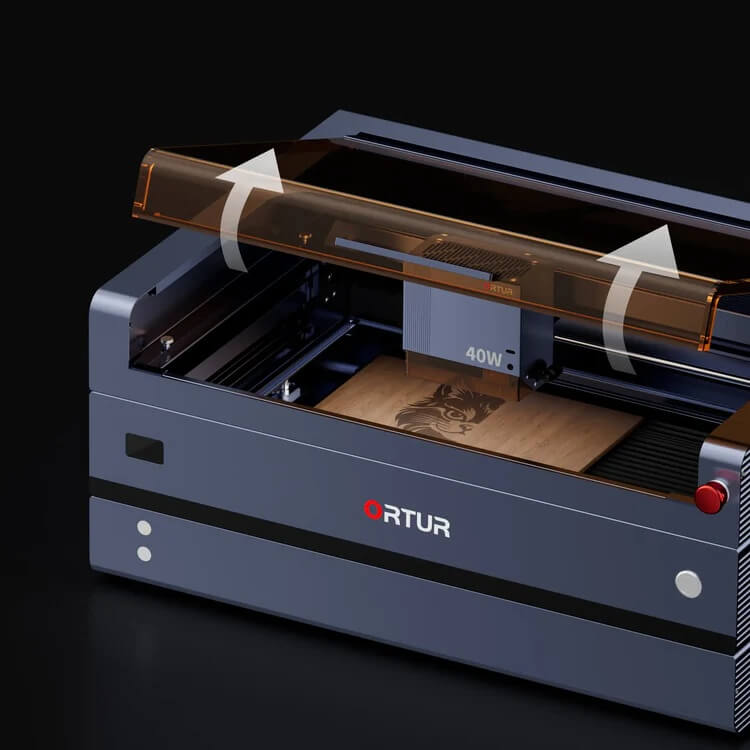 Close-up of the automatic lid safety lock mechanism.