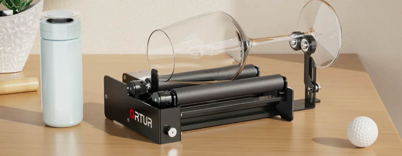 Precise and gentle engraving of cylindrical items