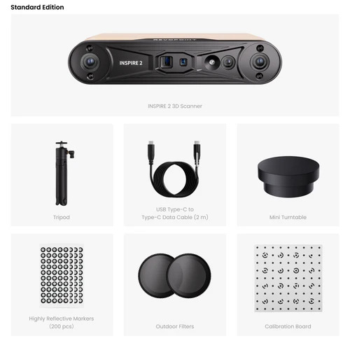 Вміст стандартного комплекту Revopoint INSPIRE 2