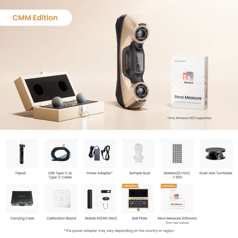 Revopoint MetroY Ultra CMM Edition package contents